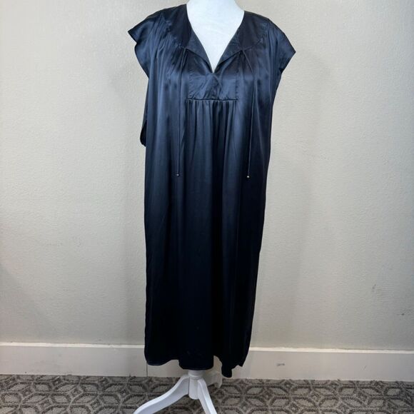 Calypso Blue Satin Silky Soft‎ Sleeveless Slip Dress Romantic Capsule - Picture 1 of 11